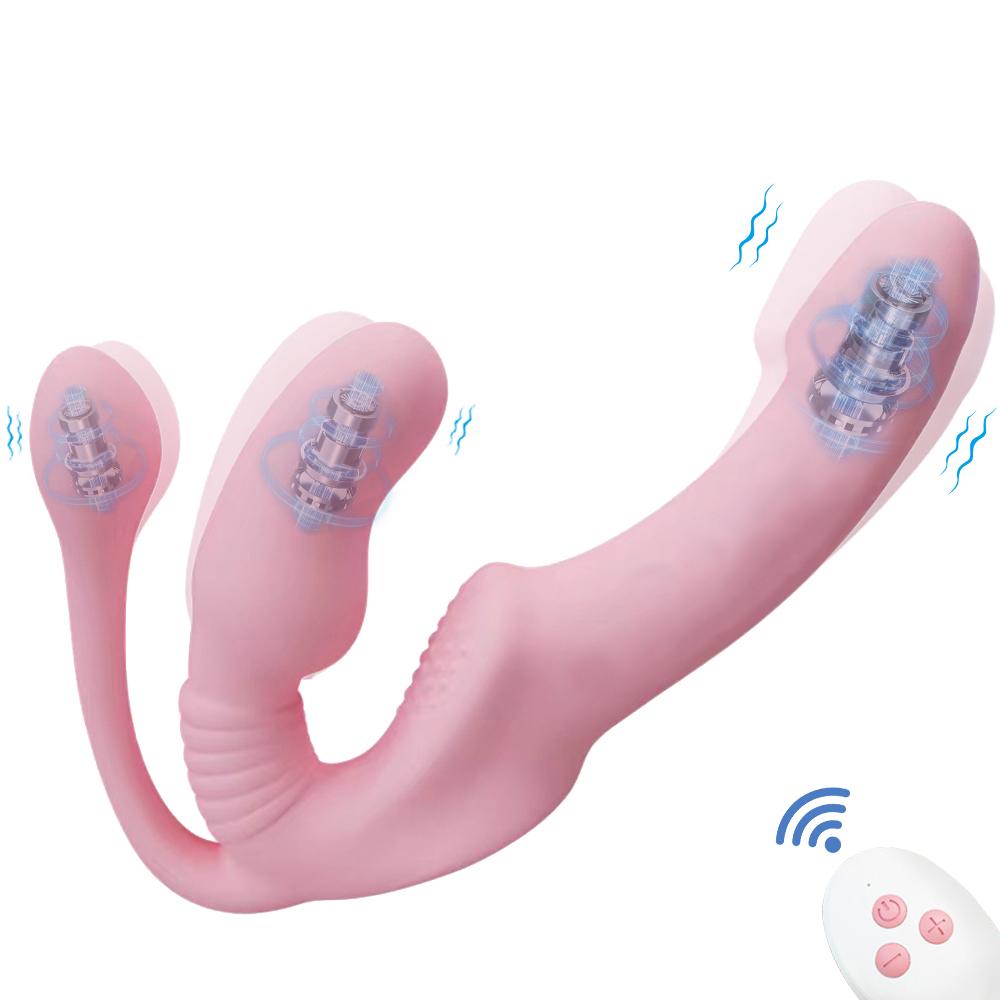 Kabelloser 3-in-1-Dildo-Vibrator, Sexspielzeug für Frauen, Klitorisstimulator, Fernbedienung, leistungsstarker weiblicher Masturbator, Spielzeug für Erwachsene