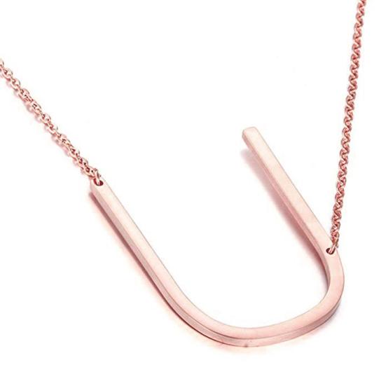 Women 26 English Letter Pendant Chain Necklace Choker Party Jewelry Gift