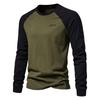 Raglan Sleeve Men's Bottoming Shirt Long Sleeve Splicing T-shirt Men's Casual Men's Cotton T-shirt