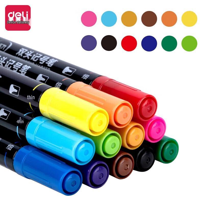 Deli DL-S571 Dual-Tip Marker Pen Set