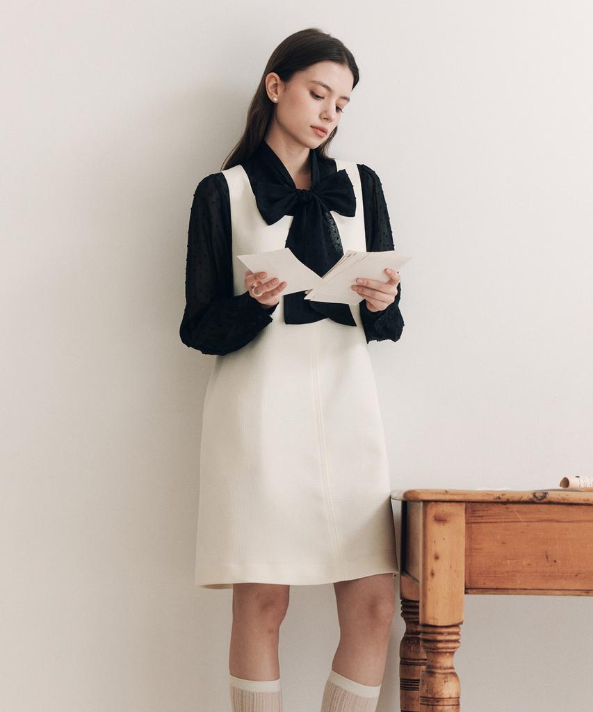 Zero Street Cozy Tweed Dress / Ivory