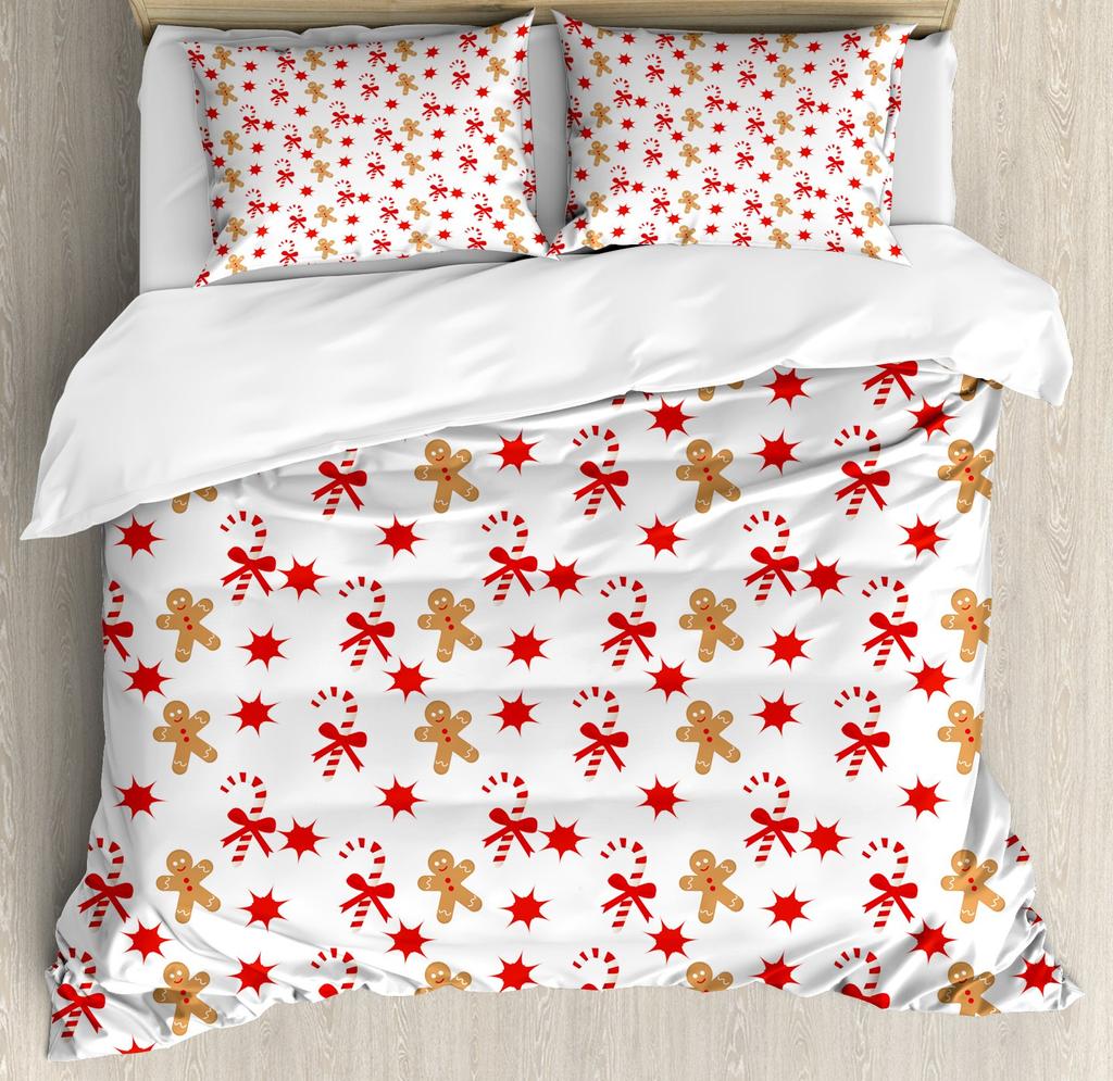 Christmas Candy Duvet Cover Set Comfortable Exquisite And Beautiful Bedding Decorations Suitable For Children Kids And Adults