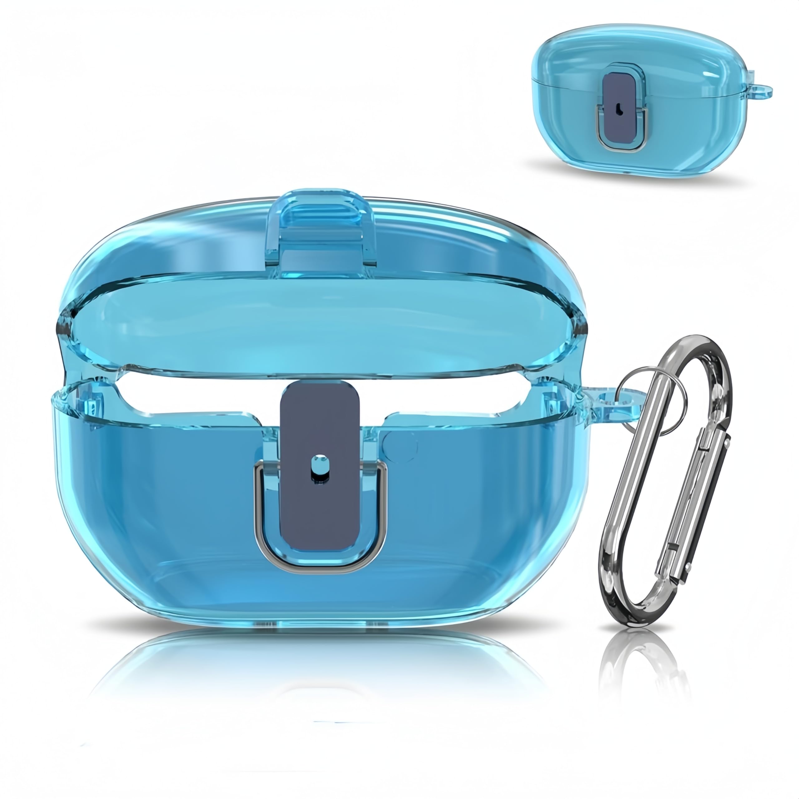 

SONY Clear Case Secure Lock Clear Earphone Case for Protective Cover with Ring Carabiner Lightweight Transparent Clear WF-1000XM5 WF-1000XM5 (Blue) синій