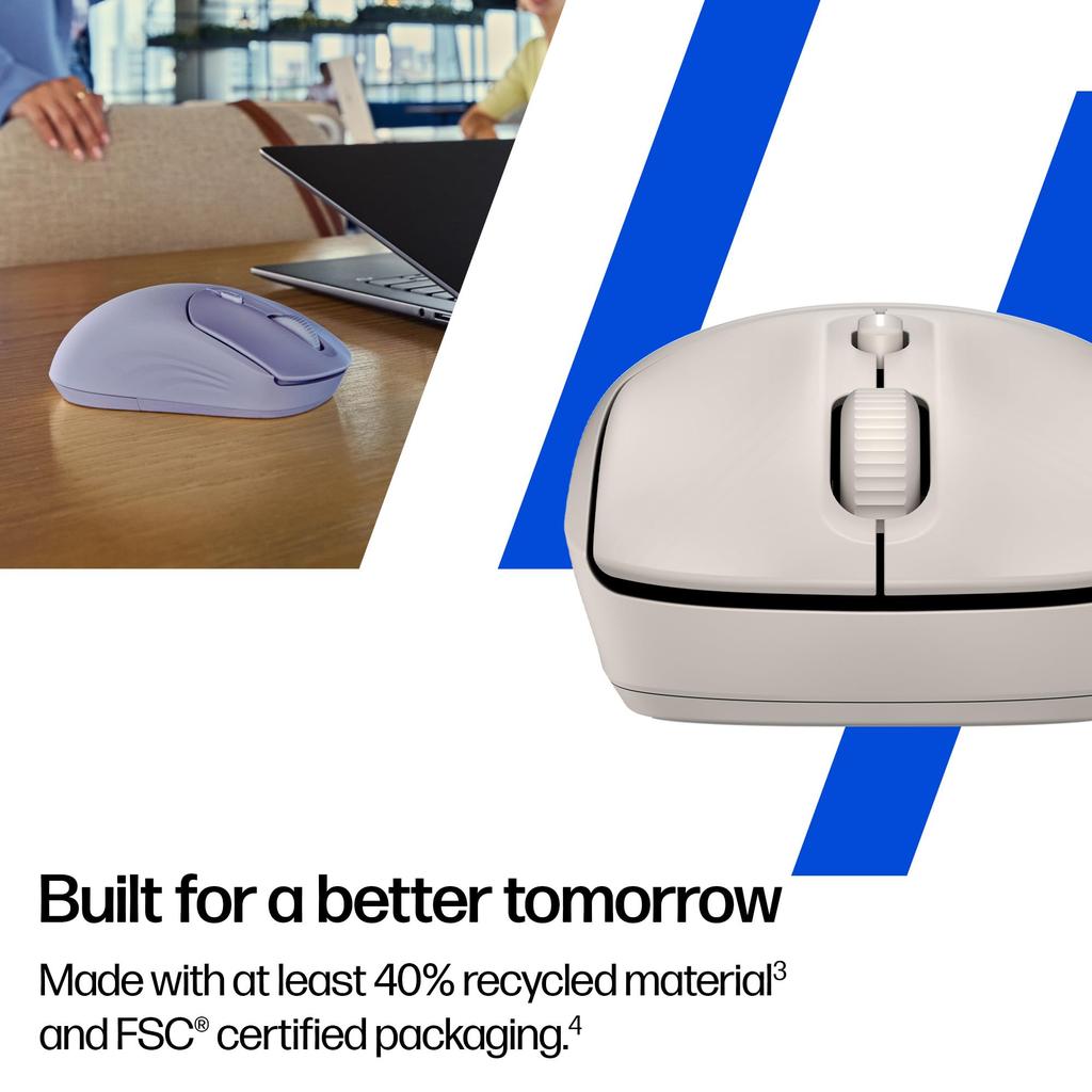 HP 400 Silent Wireless Mouse Bluetooth USB Dongle Sensor up to 6000 Silicone Battery Life up to 24 Ambidextrous Design Maple 2.4GHz Connection,