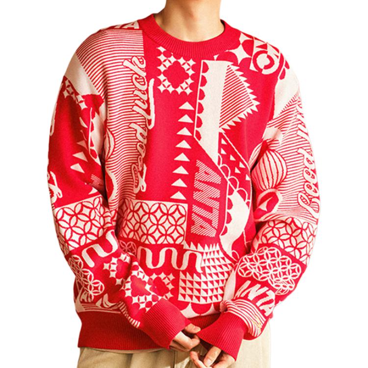 Anta Life Collection Knitwear Unisex Intense Red/Ivory White 152518704-3