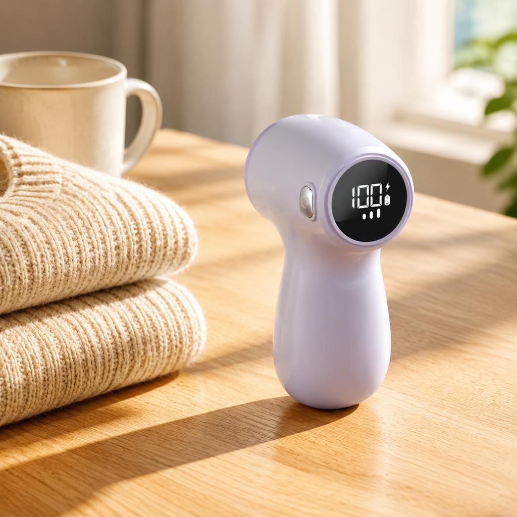Electric Fabric Shaver Rechargeable Lint Remover with Digital Display Portable Clothes Pill Remover for Home Use and Travel