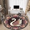 1PC Swan Mandala Art Office Round Rug, Non Slip, Soft and Durable Office Rug for Interior Decoration, Perfect for Office
