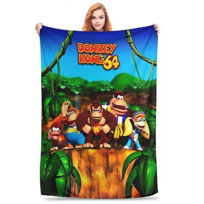 Comfortable Donkey Kong Bananza Game Blanket Stuff Sofa Decorative Throw Blanket Super Warm Coral Fleece Plush for Outdoor