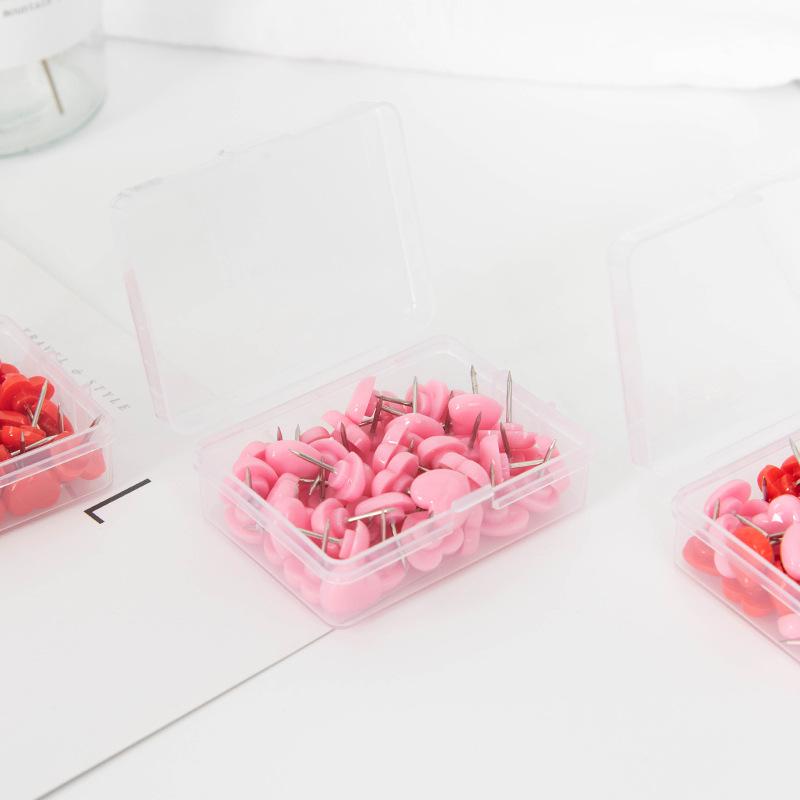 Miwoo Colorful Heart-Shaped Push Pins - Creative DIY Corkboard Pins (50 Pieces)
