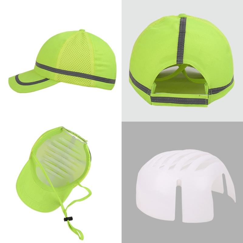 Baseball Cap Wide Brim Fluorescent Safety Hat Bright Color Adjustable Size Wide Brim Prevent Sunburn
