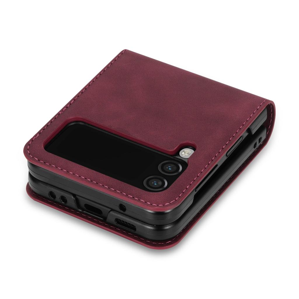 Suitable for Samsung Z Flip4 mobile phone case Z Flip3 splicing contrasting lines card folding protective case 3rd generation