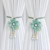 Beautifully Flowers Curtain Straps with Pearl Pendant Curtain Tie Rope  Homestay Decor