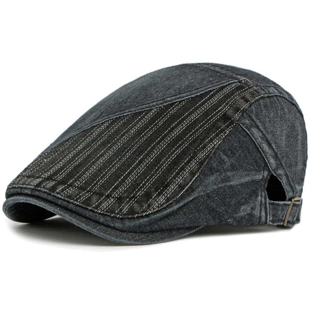 Ht4944 Mens Berets Women Vintage Artist Painter Beret Hat Male Female Ivy Flat Cap Spring Autumn Denim Hat Adjustable Beret Cap