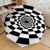 1PC Checkerboard TunnelAutomatic Open/Close Umbrella with Windproof, 8-Rib Sturdy Canopy, Durable Ribs, Fashionable Design, Outdoor Accessory, Fun Pri