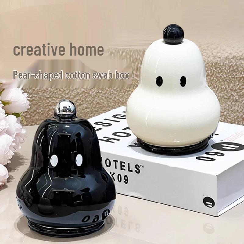 

Декоративная подставка для зубочисток в виде груши и коробка для ватных палочек