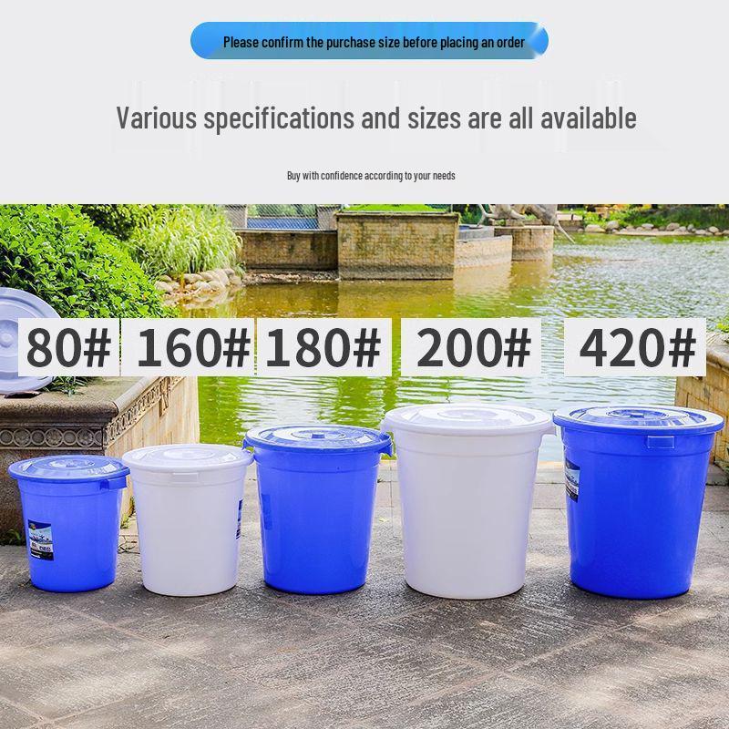 Extra Large Thickened Plastic Bucket with Lid for Household, Water Storage, Enzyme Fermentation