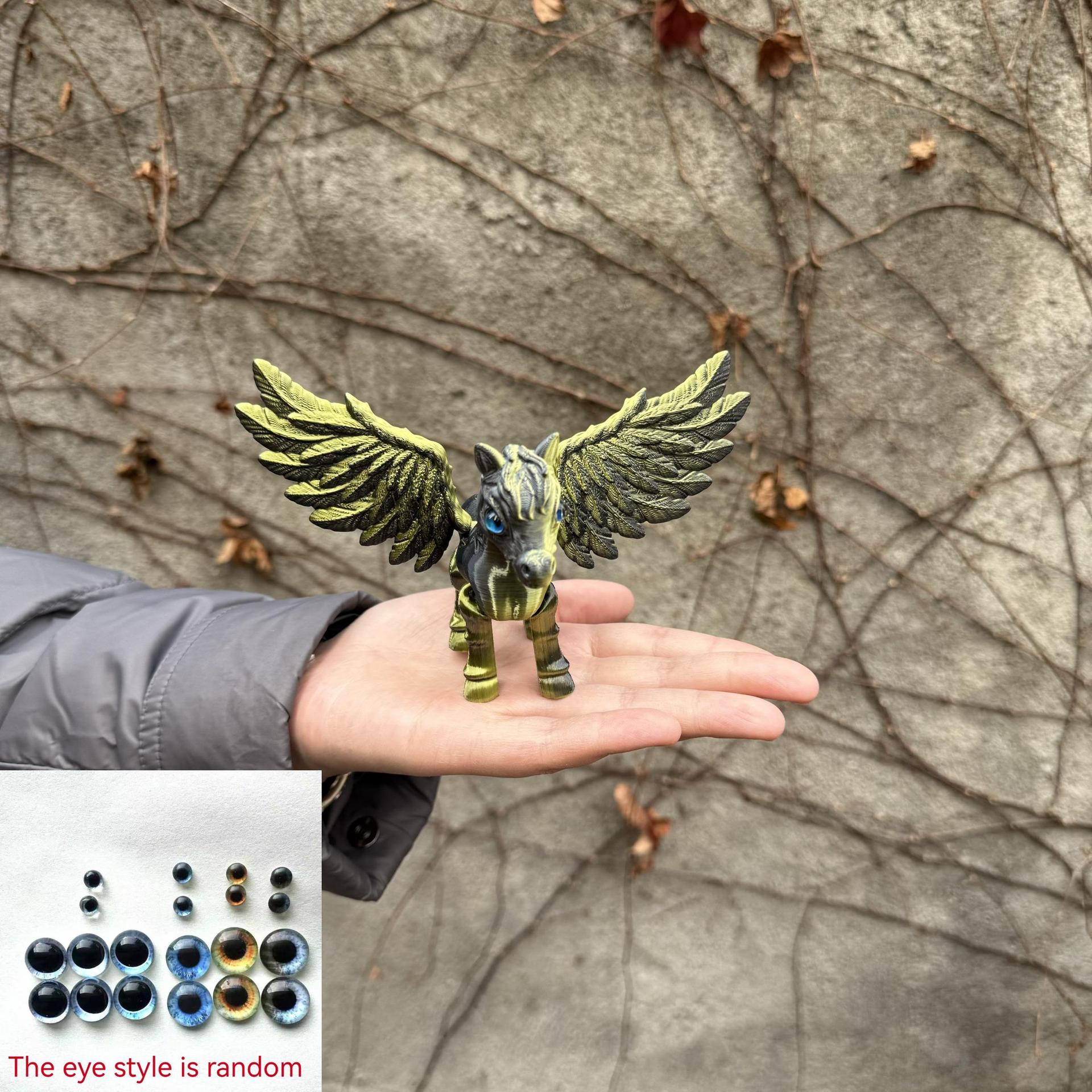 3D printing, cute Pegasus animal decompression, figurine transformation figurine