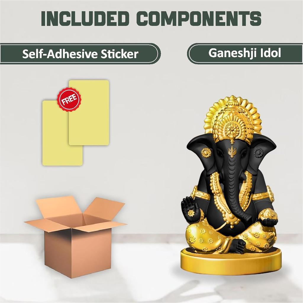 Resin Ganesh Idol For Home/God Idols/Ganpati Murti/Ganesh Ji For Puja/Car Dashboard/Home/Office/Living Room/Decorative Items