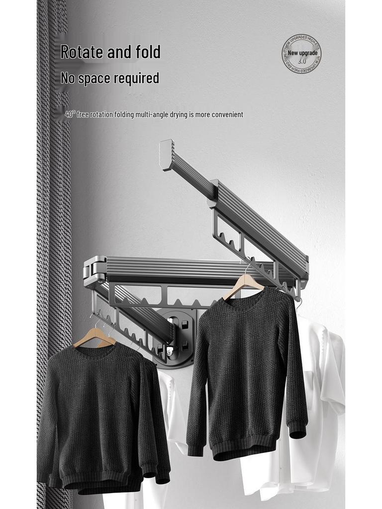 Retractable Wall-Mounted Multi-Functional Indoor Drying Rack