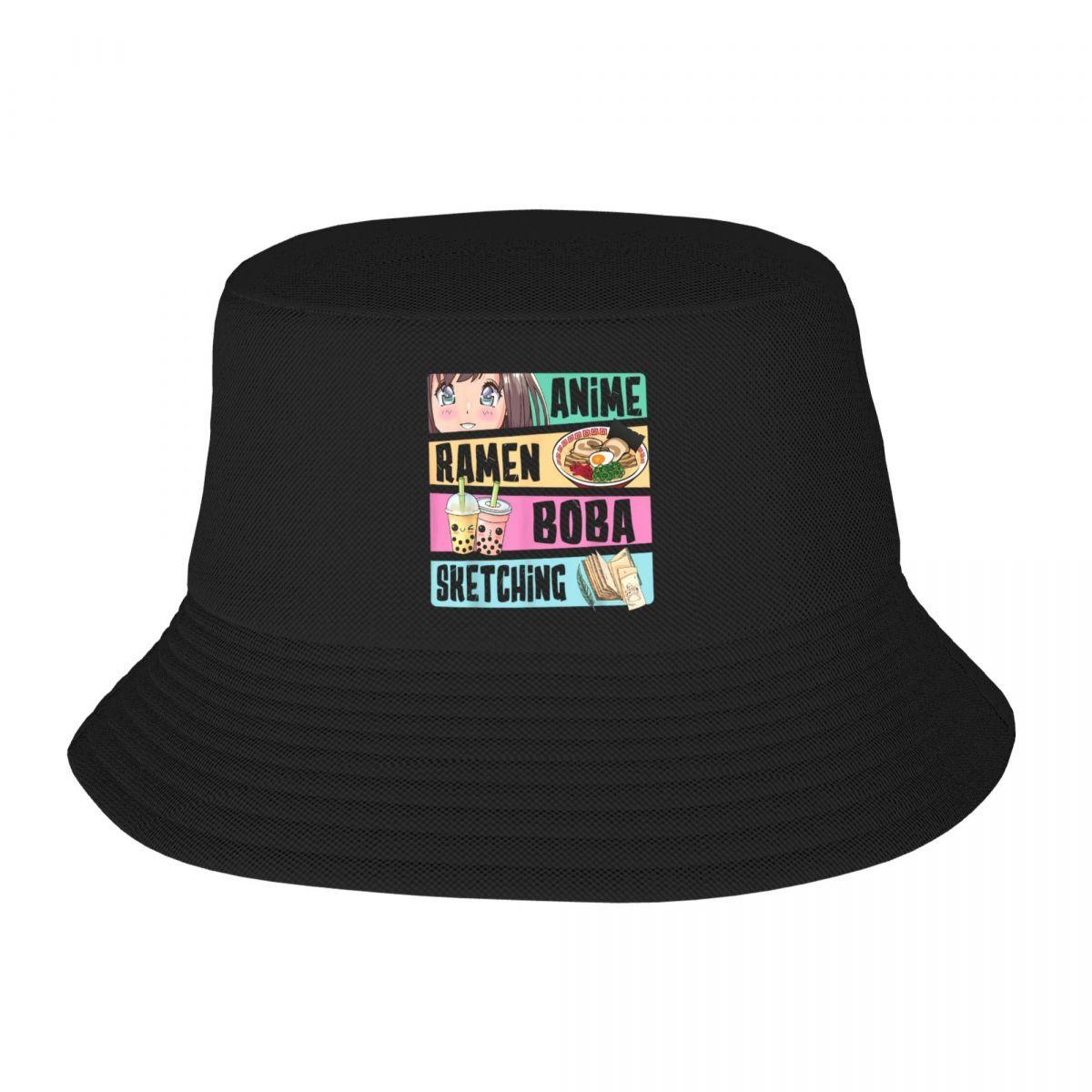 

Custom Anime RaUnisex Boba Sketching Bucket Hat Unisex Women Fashion Summer Outdoor Sun FisherUnisex Cap