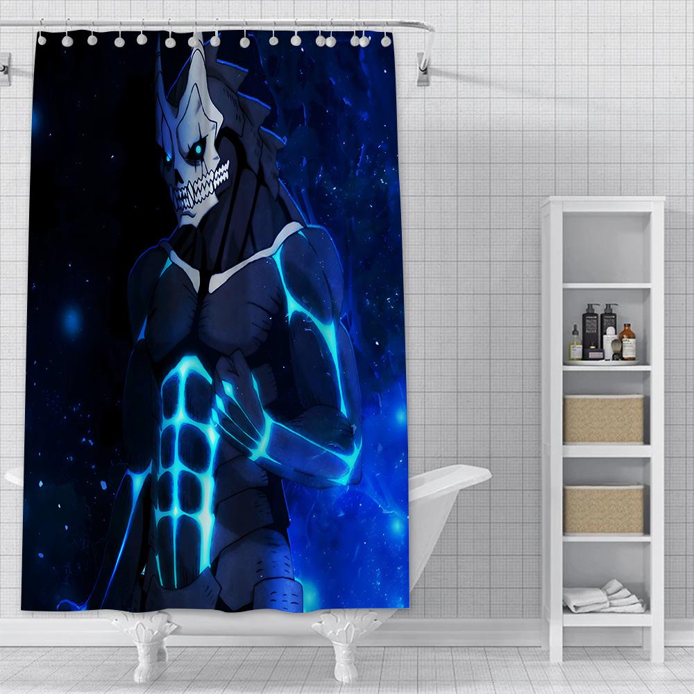 

Япония Комиксы Кайдзю № 8 Занавеска для душа Водонепроницаемая Полиэстеровая ткань Краска Занавески для ванны Домашний Декор для ванной Комнаты Крючок для занавески YL90x180cm