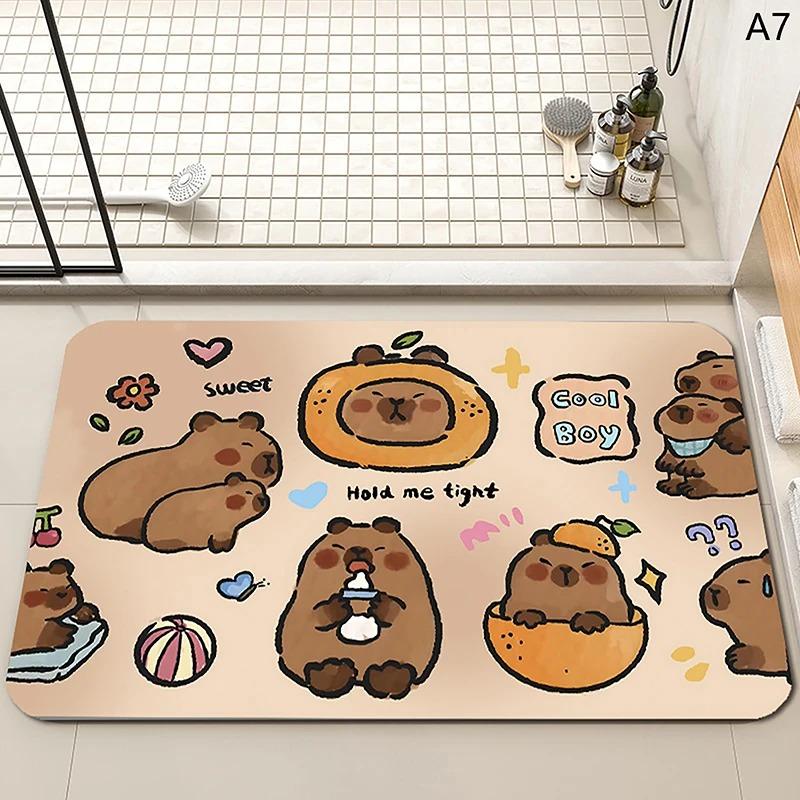 Capibala Dolphin Bathroom Absorbent Floor Mat Toilet Dirty Diatomaceous Mud Floor Mat Toilet Door Non-Slip Mat Exquisite HOME