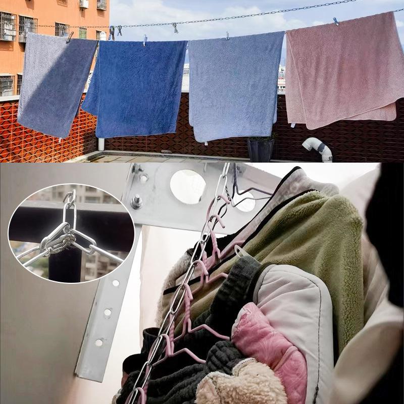 Outdoor Clothesline Iron Chain for Drying Quilts and Clothes - Balcony or Dormitory Use