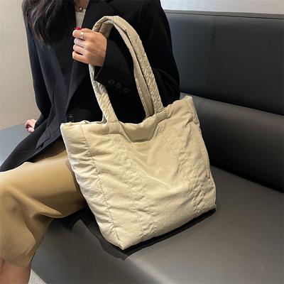Casual Simple Handbag 2025 New Canvas Cotton Bag Female Commuter Student Class Shoulder Armpit Bag