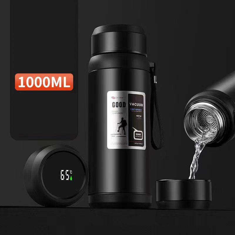 Intelligent Temperature Measurement  Insulation Cup  1000ml Vacuum Flasks Portable Stainless Steel Thermos Cup Water Bottle Office Thermos Cup