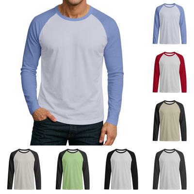 Herren Rundhals Langarm T-Shirt Top