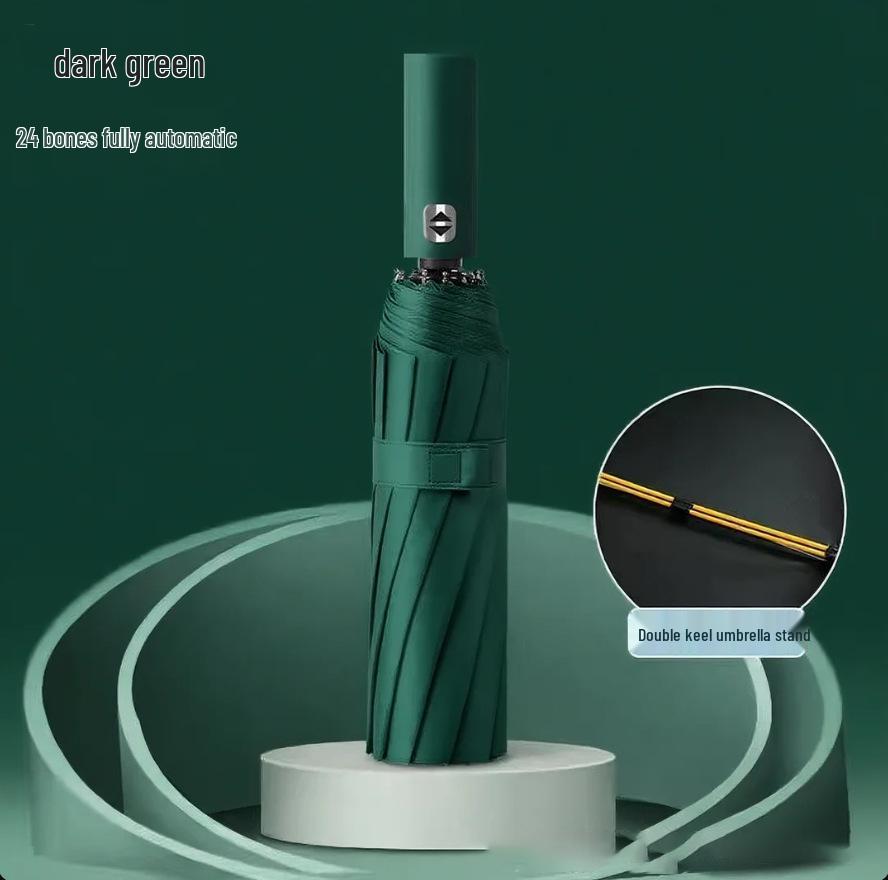 Thickened Automatic Folding Sunshade Umbrella - Enlarged, Anti-UV for Sun and Rain