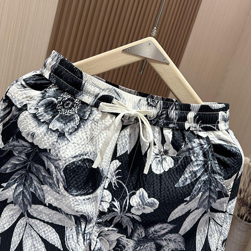 Trendy Hip Hop Shorts Casual Loose Men's Hong Kong Style Quarter Pants Beach Pants