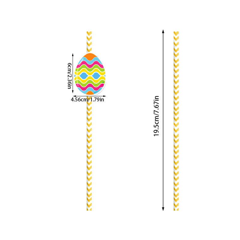 2025 New Model, Easter, Easter Party Decoration, Egg Radish, Disposable, Paper, Beverage Decoration, Straw, Party Decoration