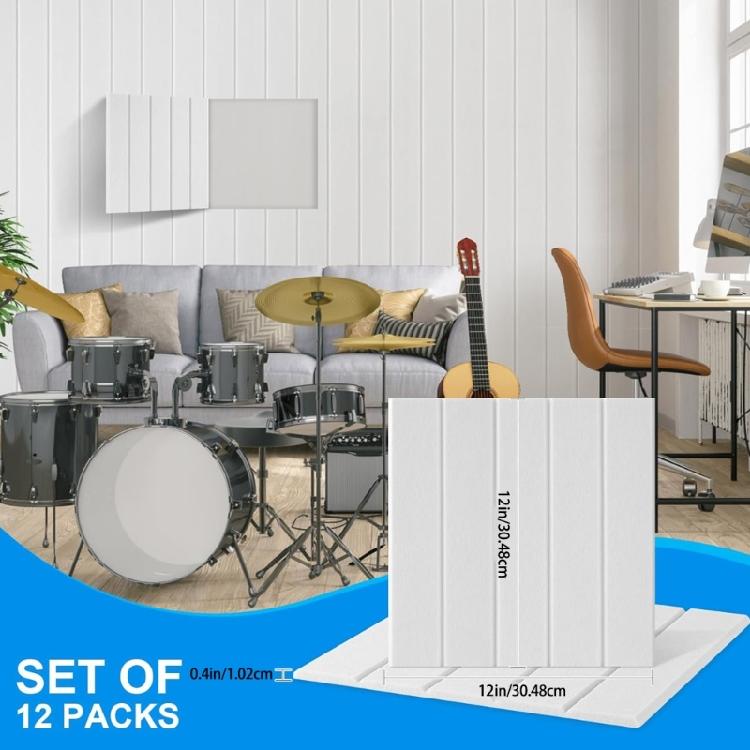Set of 12 Soundproof Foam Self Adhesive Wall Panel Polyester Acoustic Materials Soundproof Foam Panels Polyester Texture