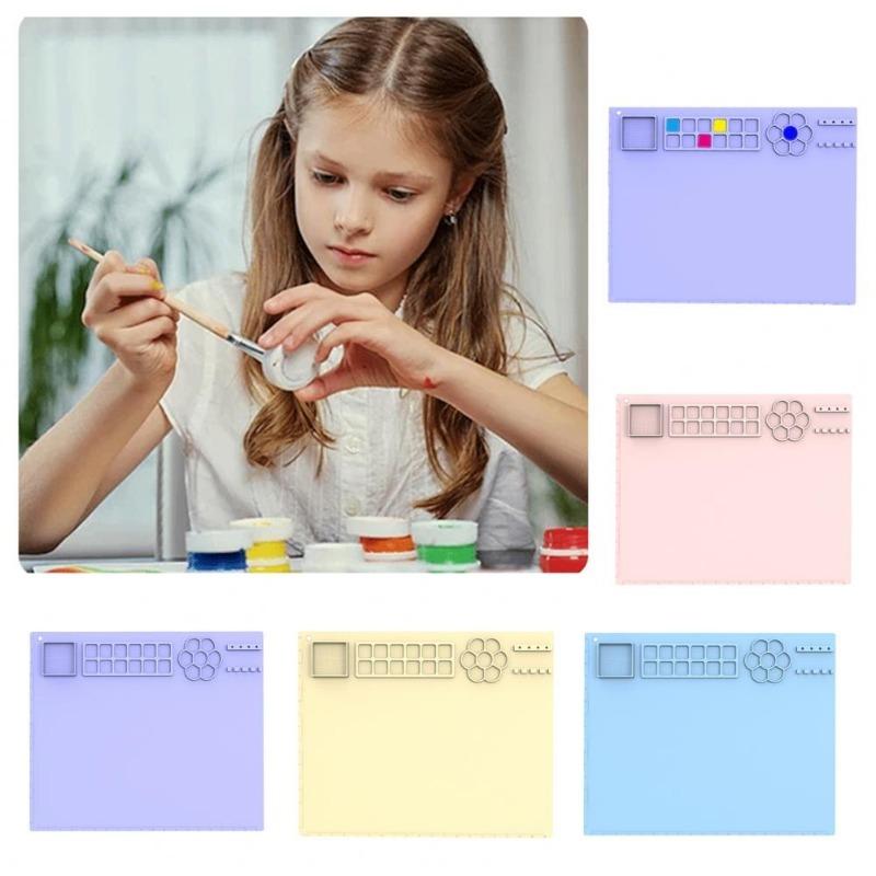 Tappetino Graffiti Fai da Te Tappetino Pittura in Silicone Tappetino Artigianale in Silicone Antiaderente con Bicchiere per Bambini Superficie Pittorica Versatile Facile da Pulire per Artigianato