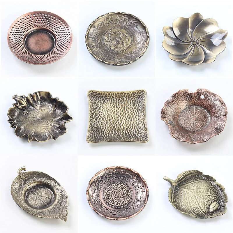 1Pcs Drink Tea Coaster Heat Resistant Alloy Copper Tea Trays Coffee Cup Mats Service Tables Teaware Holder Table Decoration