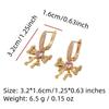 1 Pair Luxurious Bow Dangle Earrings for Women Cubic Zirconia Jewelry Daily Wedding Party Accessories