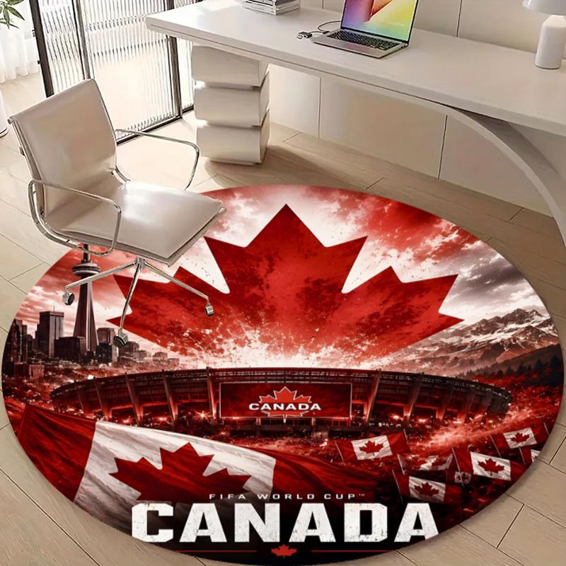 Personalized Canada National Soccer Round Chair Office Rug - Perfect for Mat, Office Chair & More - Ideal Gift for Birthdays and Holidays