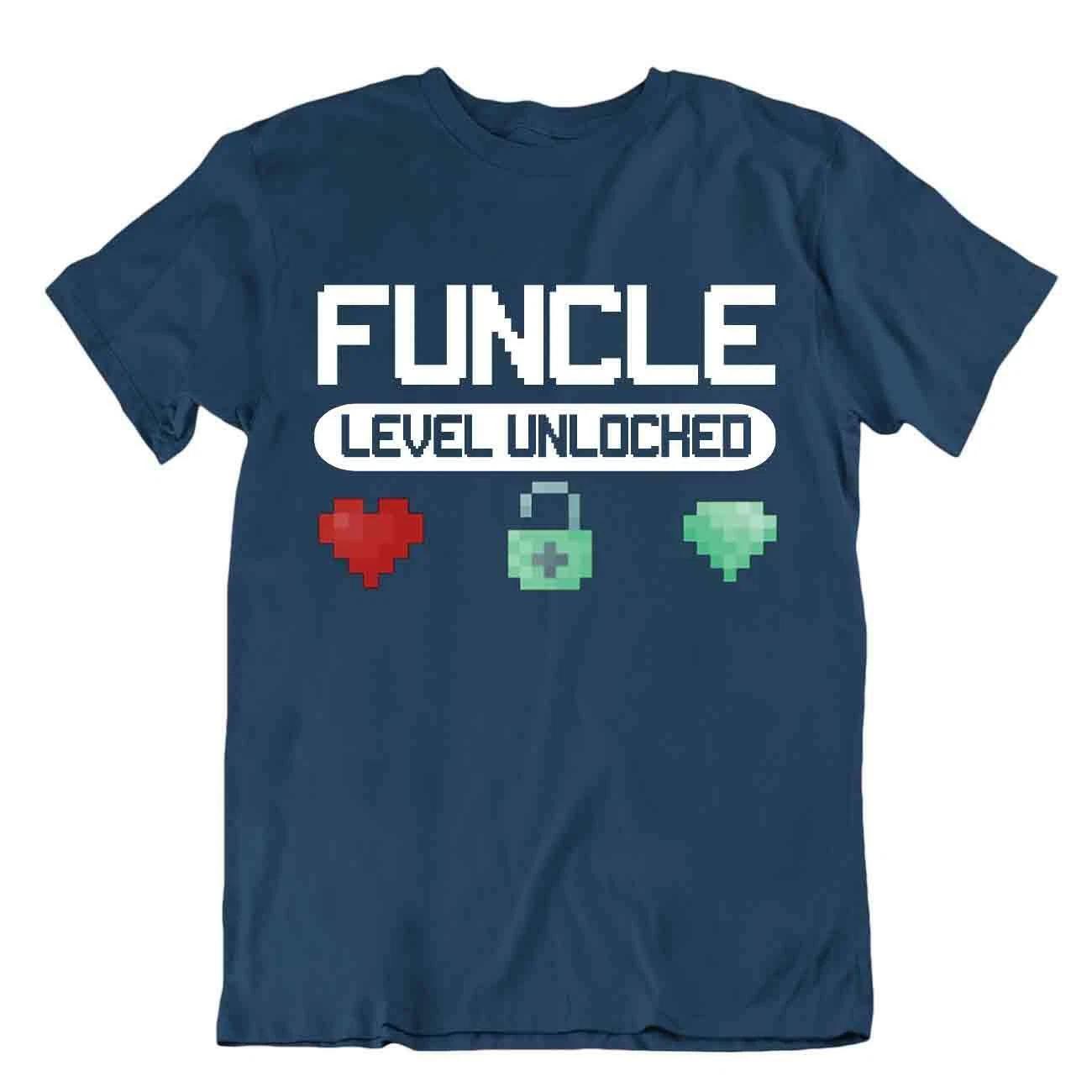 Funcle Tshirt Gamer T-Shirt Level Unloched Tee Awesome Shirt S