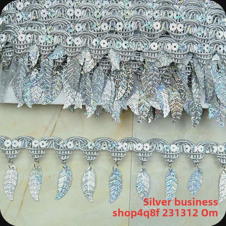 Pagoda Leaf Lace Tassel Trim - 9m: Decorative Fringe for Stage Dance Costumes