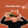Fox Ear Hat Fun Cartoon Baseball Cap Front and Back Wear Outdoor Sun Hat Fashionable Trendy Visor Cap for Men and Women