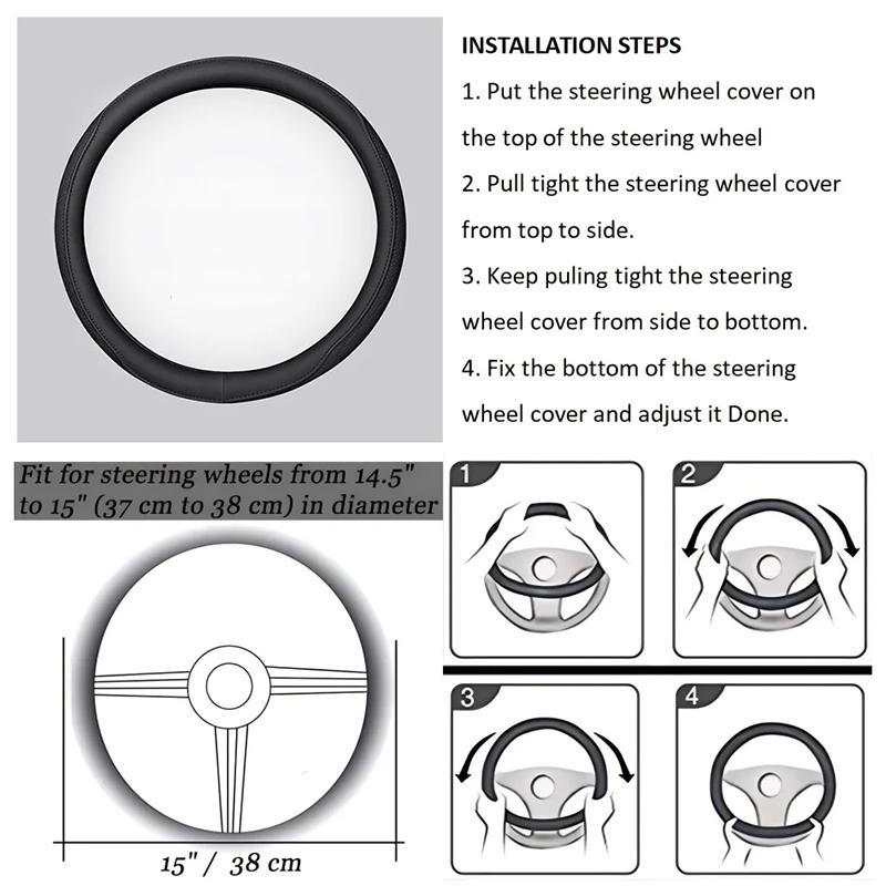 Suede Cow Car Steering Wheel Cover For Hyundai Sonata 10th 11th -2025 Kona -2025 Tucson -2025 Auto Accessories