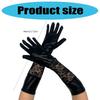 Long Black Operas Party Gloves for Women Stretchy Elbow Length Party Gloves Leather Lace Gloves for Wedding Halloween