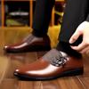 Fashion New Black Brown Loafers Men's Pointed Patent Leather Casual Shoes Wedding Dress Homecoming Footwear Zapatos Hombre