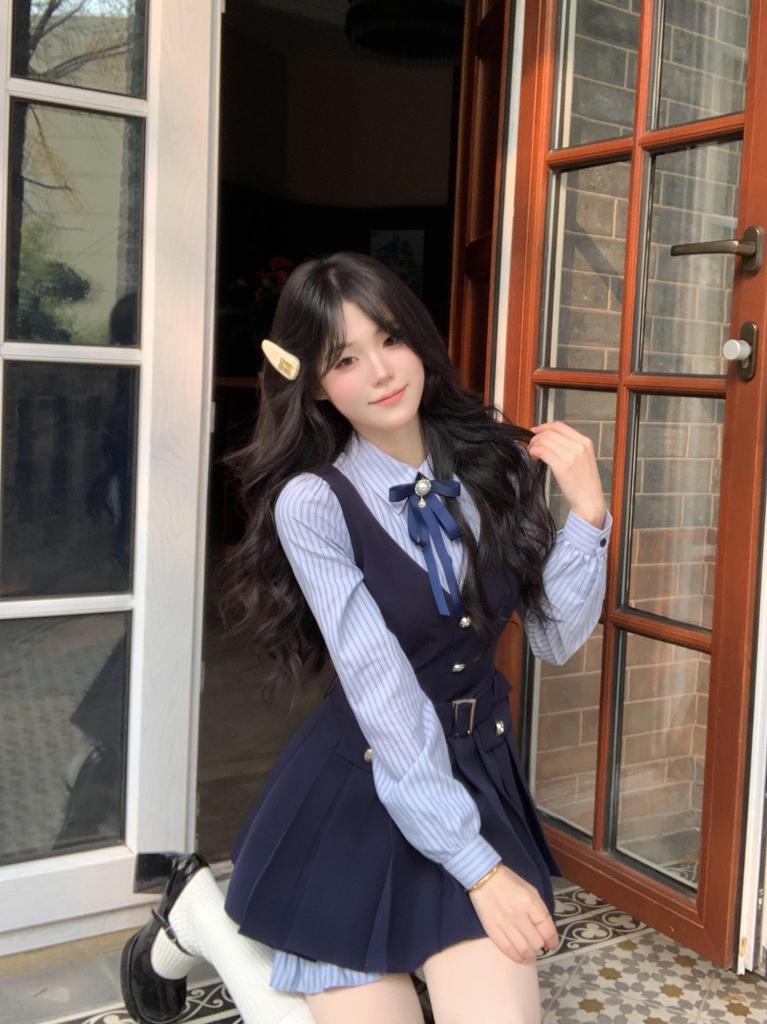 Luos Academy Japanese Sweet JK Uniform Two-Piece Dress & Jacket Set