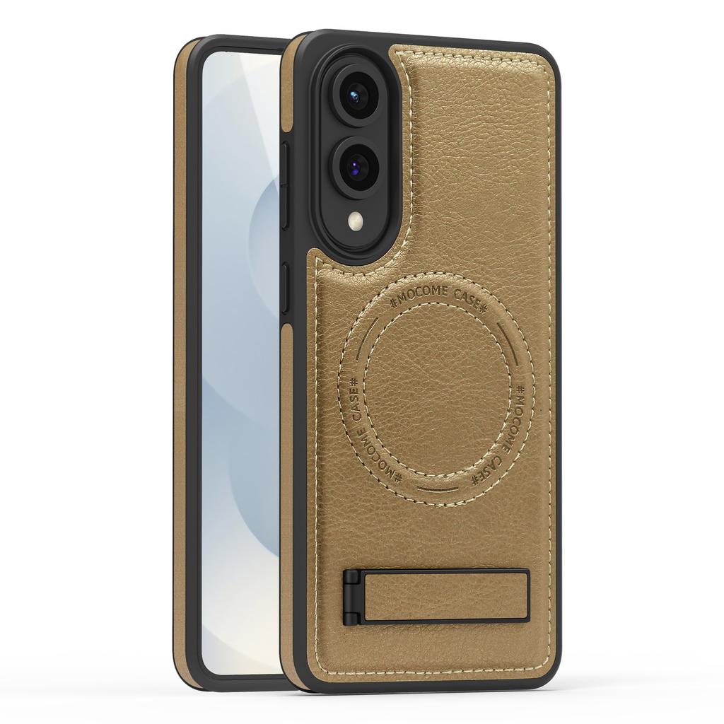 Applicable to S25EDGE mobile phone case crystal shield magnetic suction bracket all-inclusive PU leather S25 protective cover factory