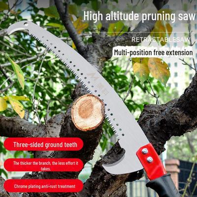 Telescopic High-Altitude Pruning Saw: Multifunctional Outdoor Tool for Tree and Branch Cutting