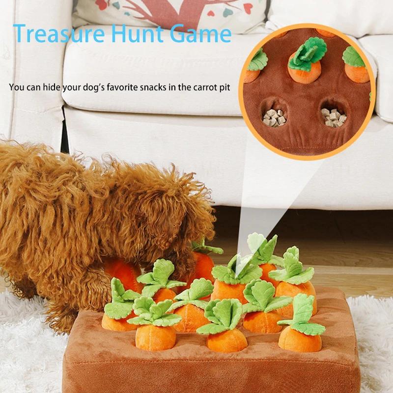 Carrot Farm Gnawing and Biting Dog Toys Relieve Boredom Interact Pet Plush Puzzle Toys Puppy Brain Training Feeding Games Gifts