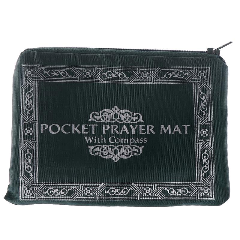 Muslim Prayer Rug Portable Braided Mat With Compass In Pouch Travel Mat 100*60Cm