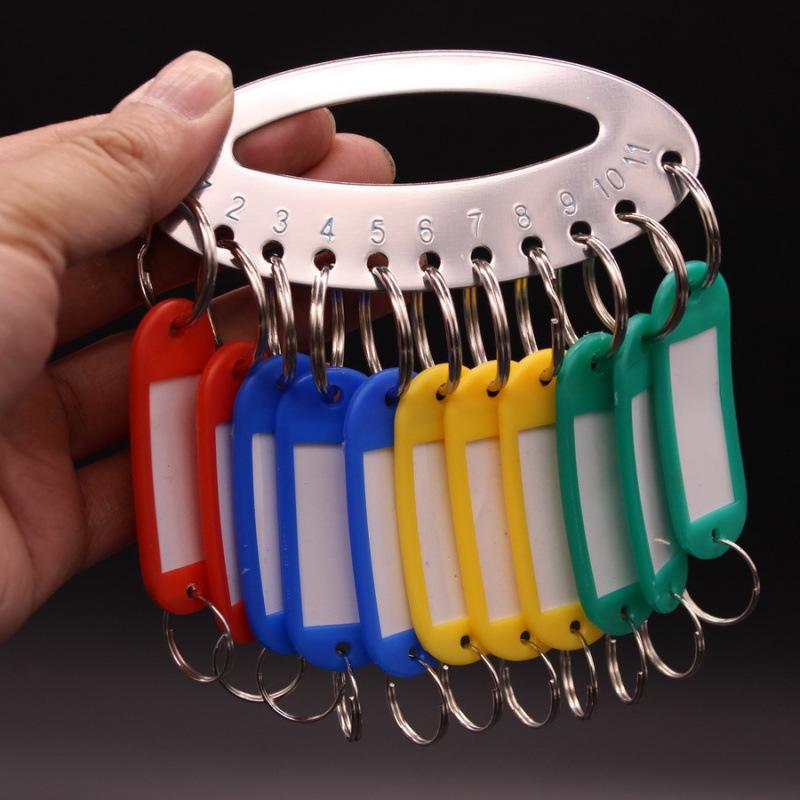 

Enhanced Stainless Steel Key Organizer with Writable Board, Key Tags, and Iron Ring Keychains for Efficient Management